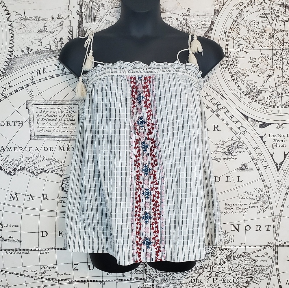 NEW XL Universal Thread Embroider tassel Tank top